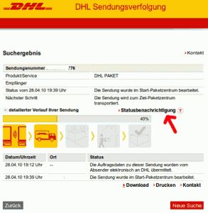 DHL mit neuem Service • Nicht spurlos