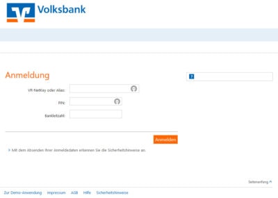 Phishing Volksbank PSD2