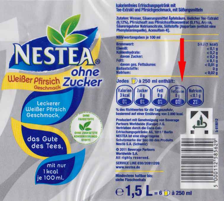 Nestea Nährwertangaben