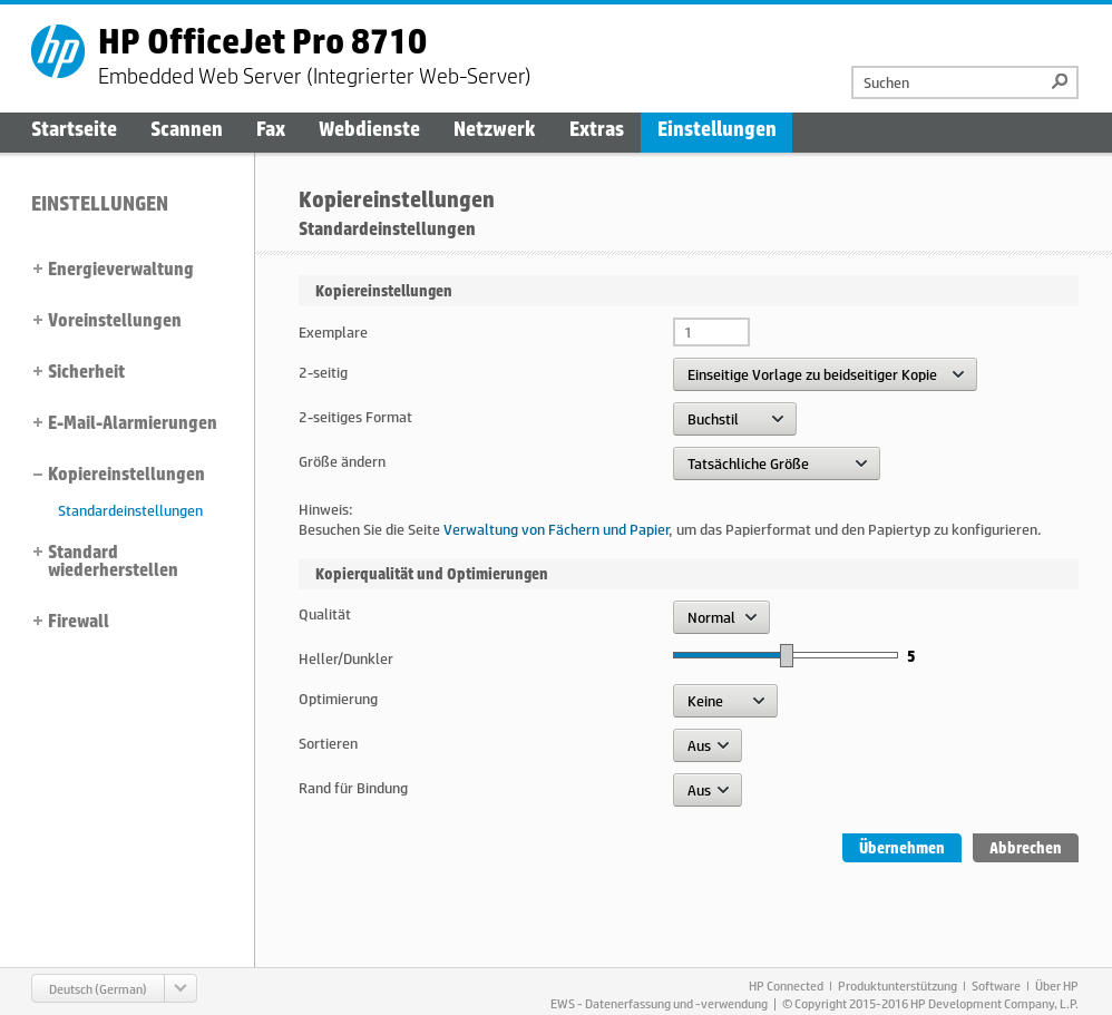 HP OfficeJet Pro 8715 - EWS - Scanner